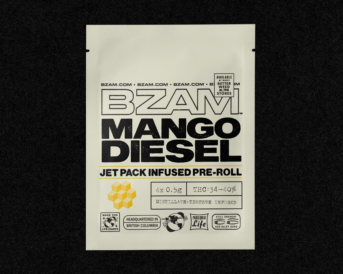 BZAM - Mango Diesel Jet Pack Infused Pre-Roll - Sativa - 0.5g